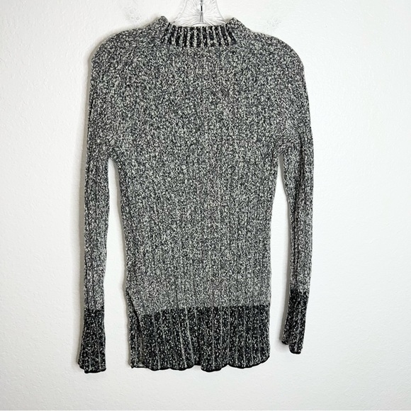 Rag & Bone Sweater Women XS Tunic Wool Blend Knit Black White Slit Chunky Knit Z - Picture 2 of 10